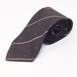 Calvin Klein Italian Silk Necktie Brown Vintage